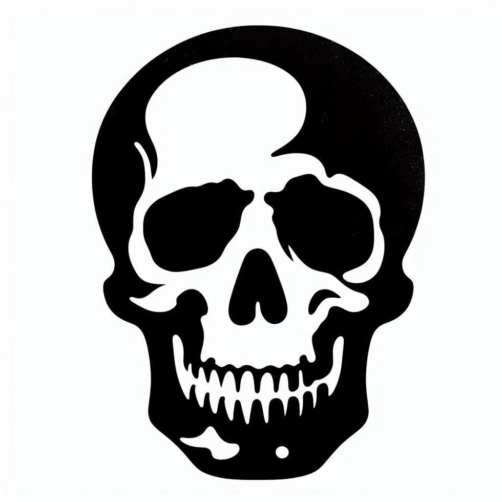 Printable Simple Skull Stencil