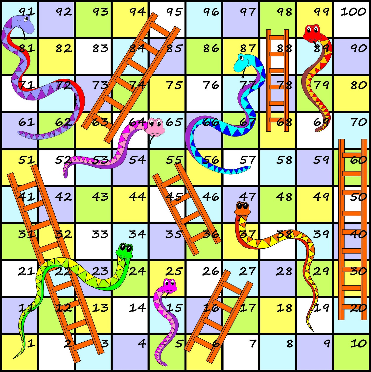 Printable Snakes and Ladders Free For Kid