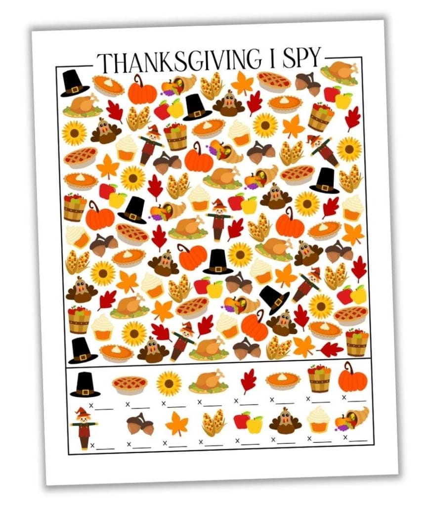 Printable Thanksgiving I Spy Photo