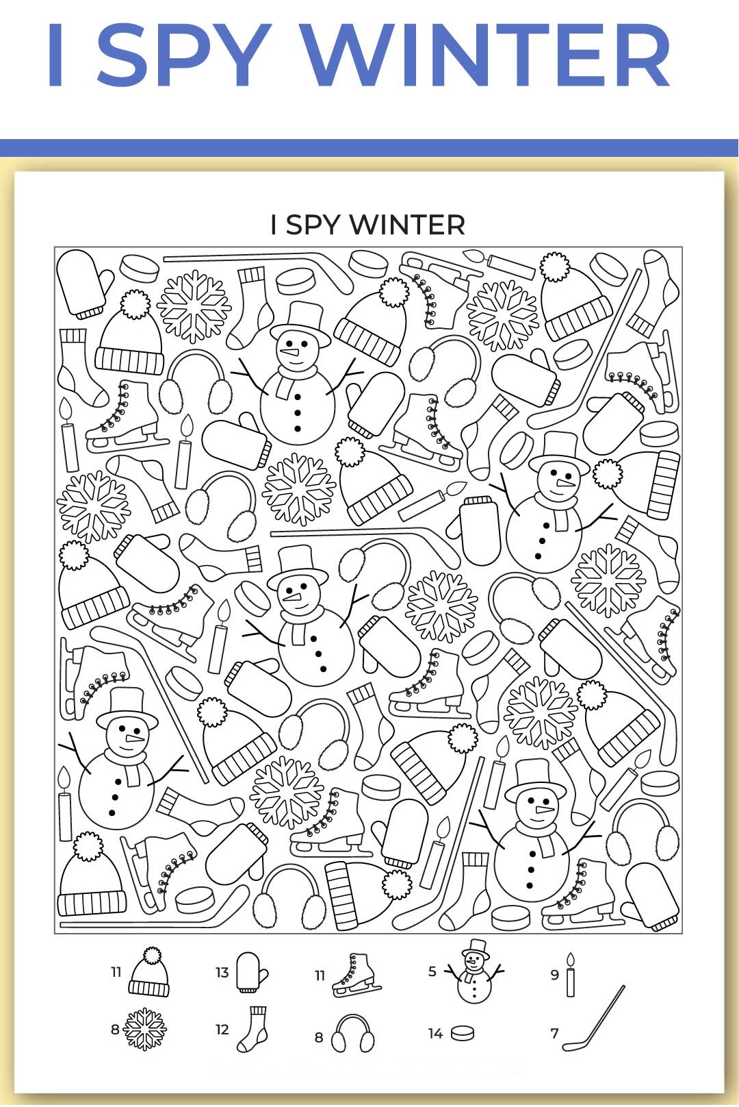Printable Winter I Spy Basic