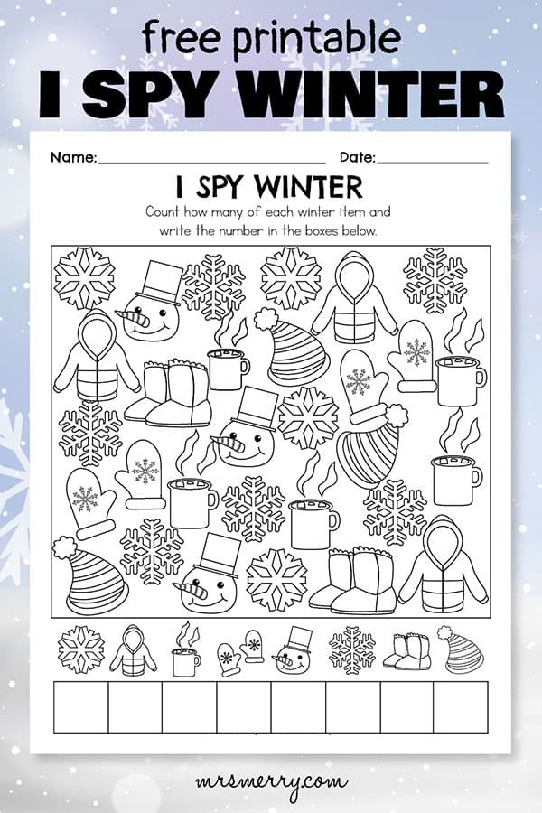 Printable Winter I Spy Download Free