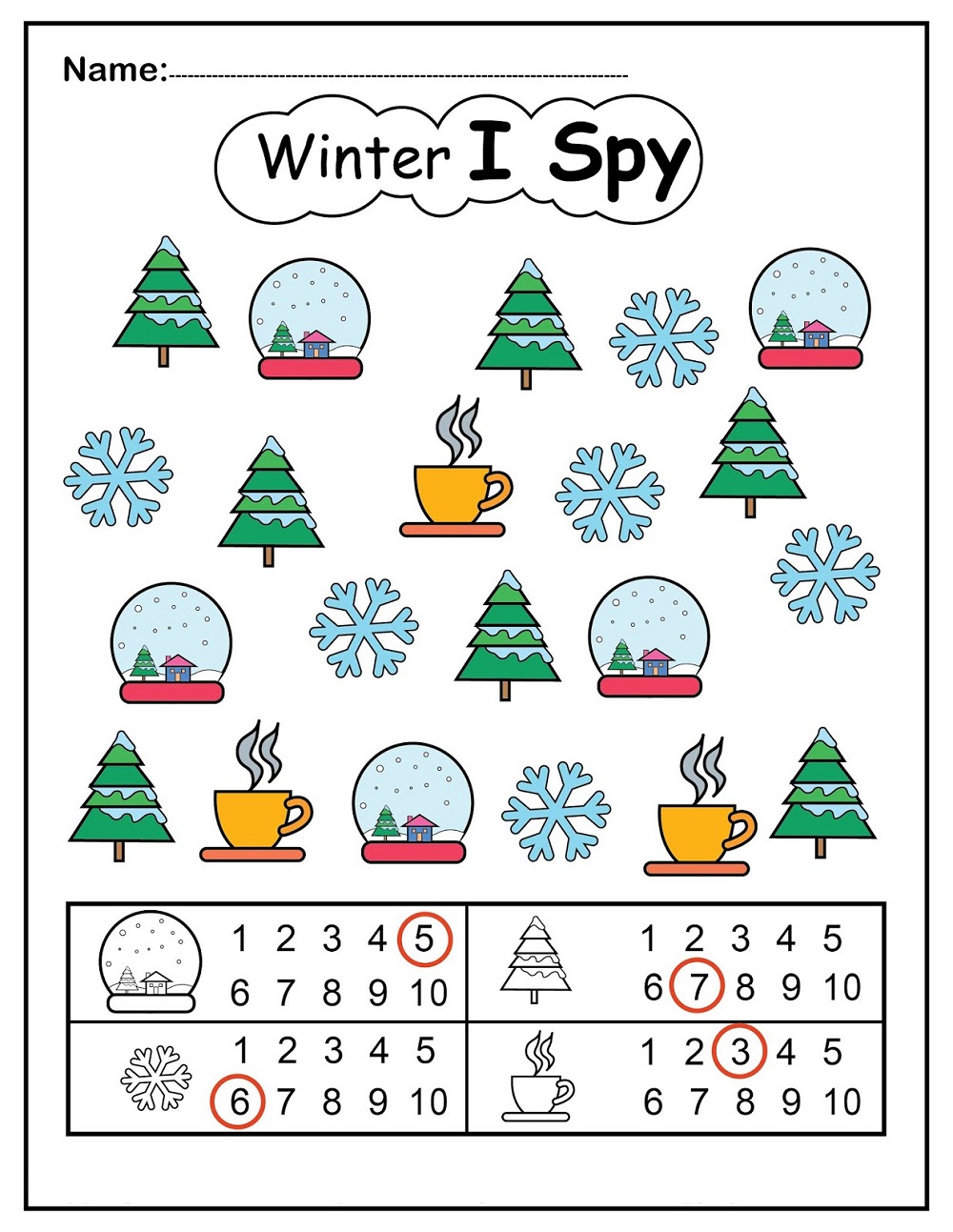 Printable Winter I Spy Game