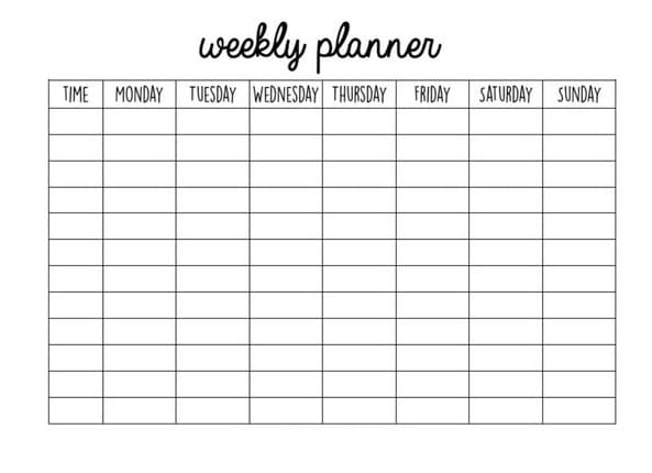 Printable Work Schedule Template For Free