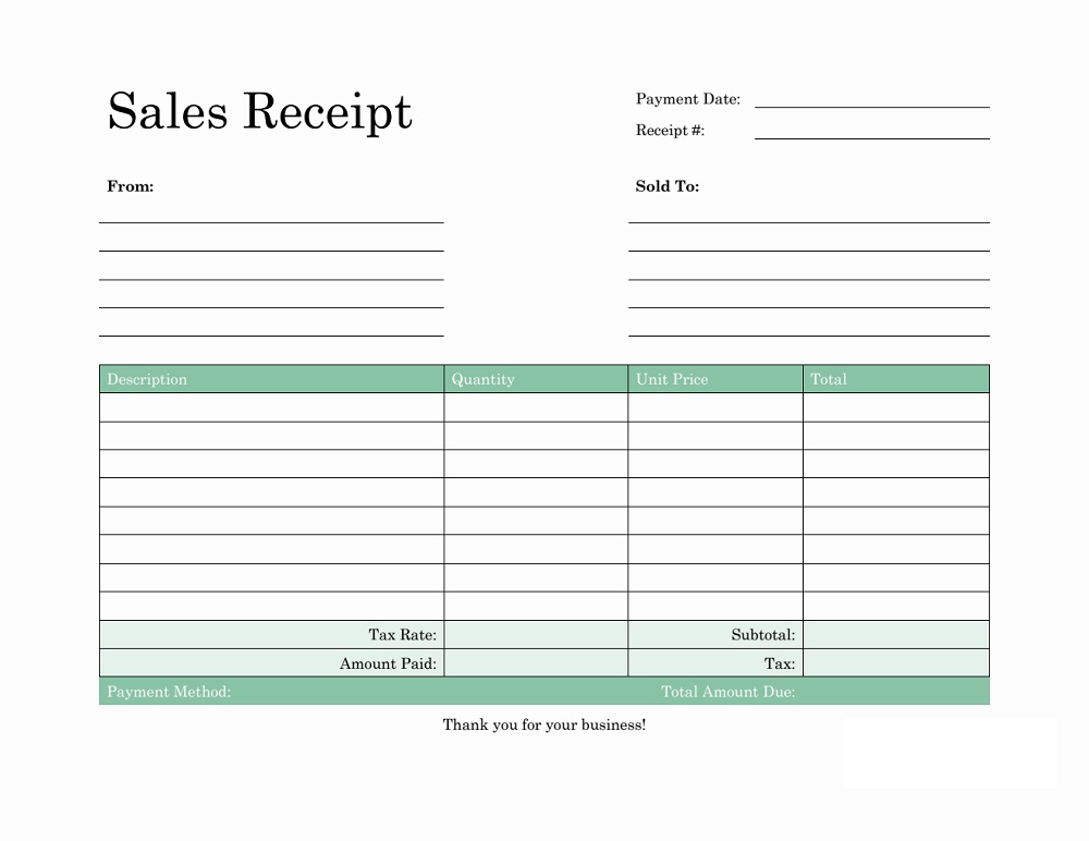 Receipt Template Free Image