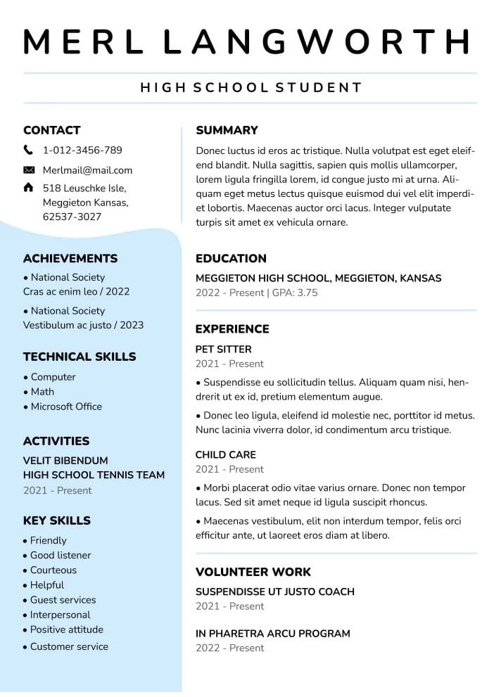 Resume Template Photo Download Free