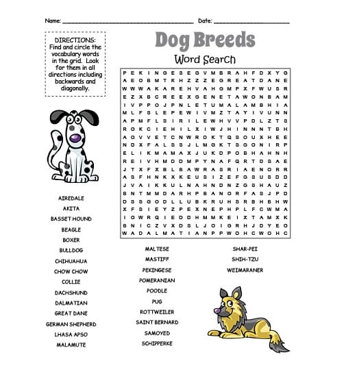 Dog Crossword Puzzle