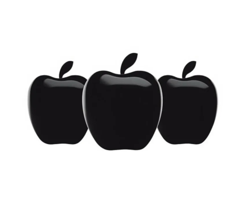 Stenciled Three Apple