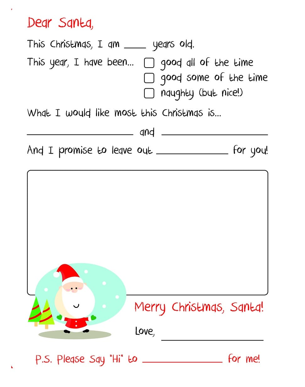 Download Printable Santa Letter Template