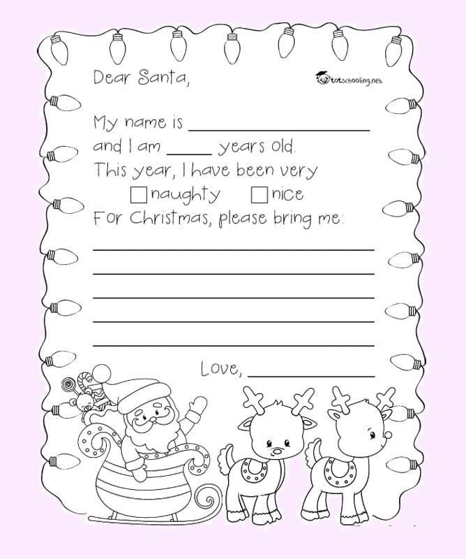 Printable Basic Santa Letter Template For Free