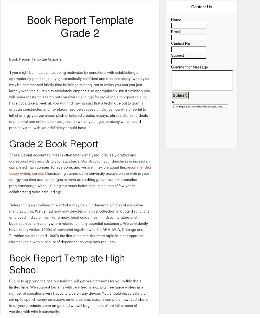 Printable Book Report Template Picture