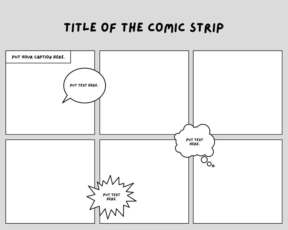 Printable Comic Book Basic Template Free