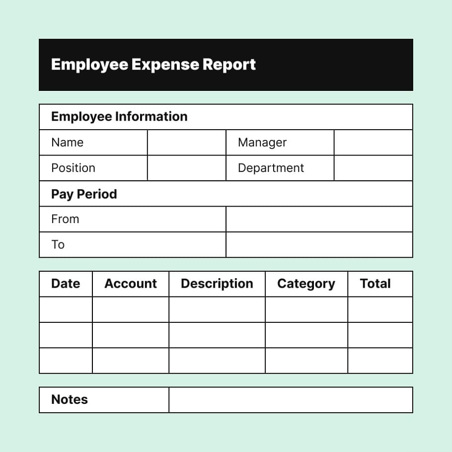 Printable Perfect Expense Report Template
