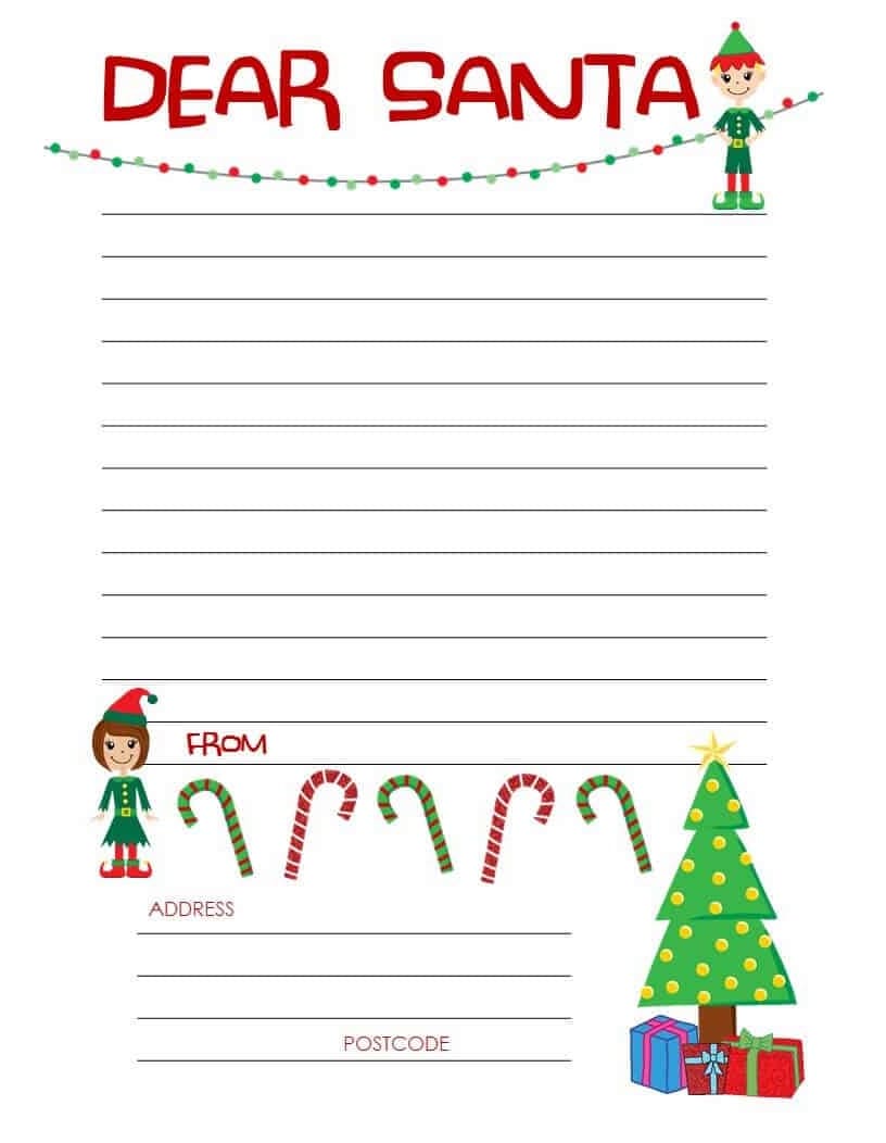 Printable Santa Letter Template For Adult