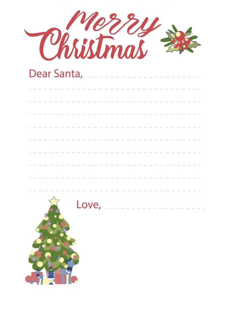 Printable Santa Letter Template Free Image