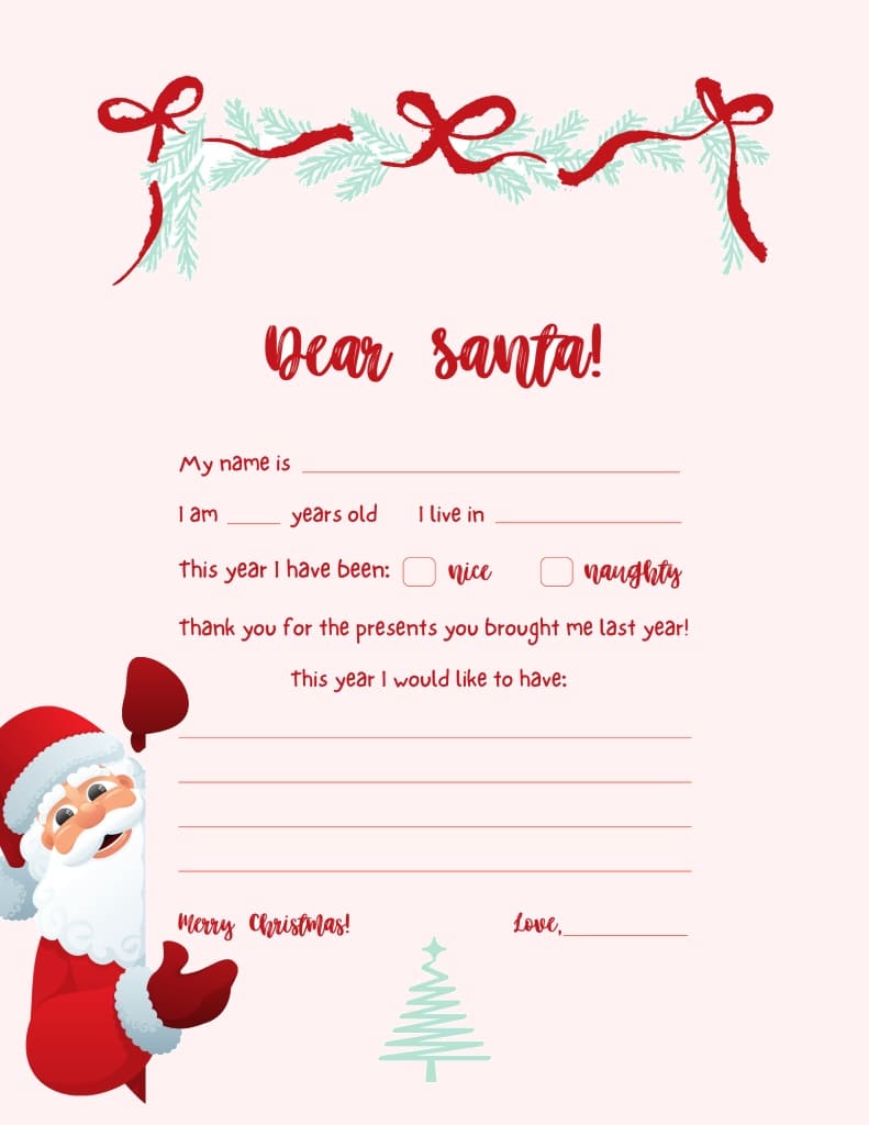 Printable Santa Letter Template Photo Download