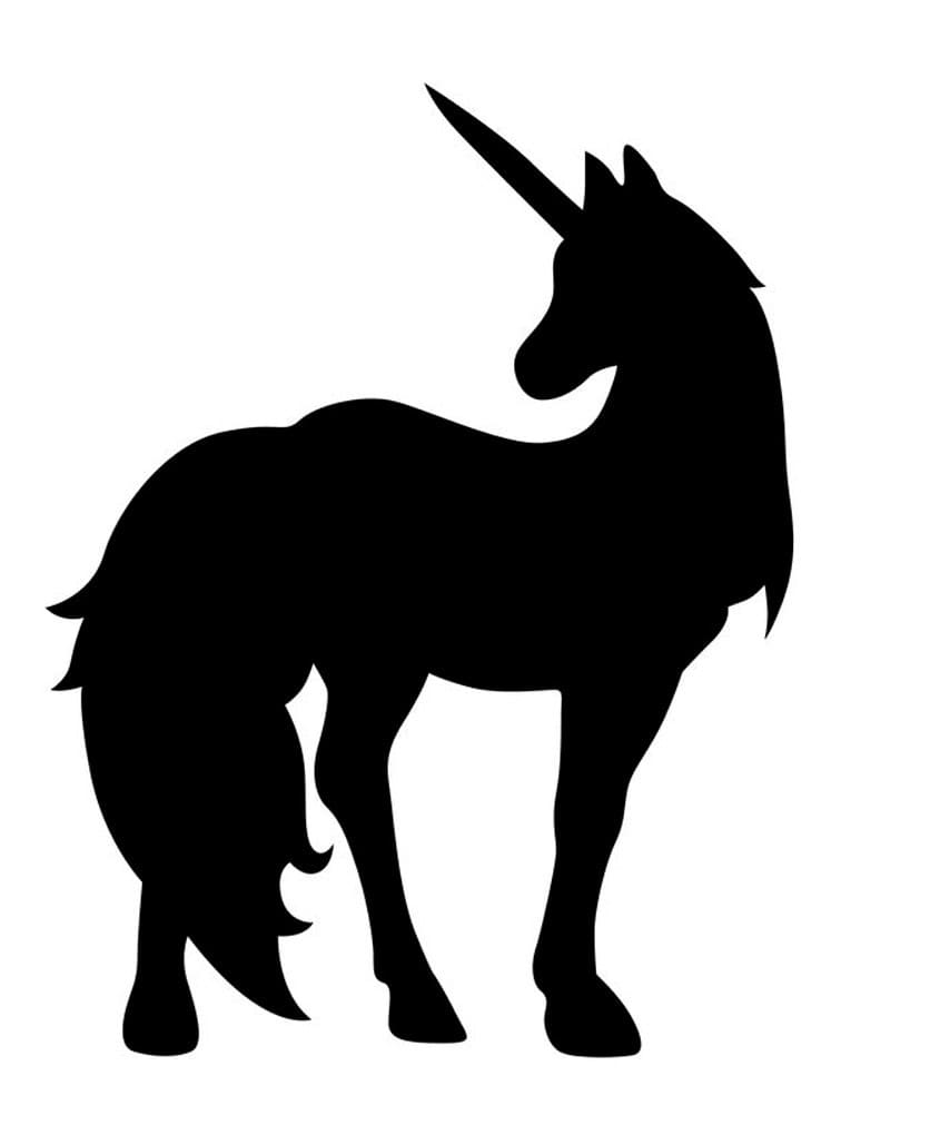 Unicorn Outline Stencil